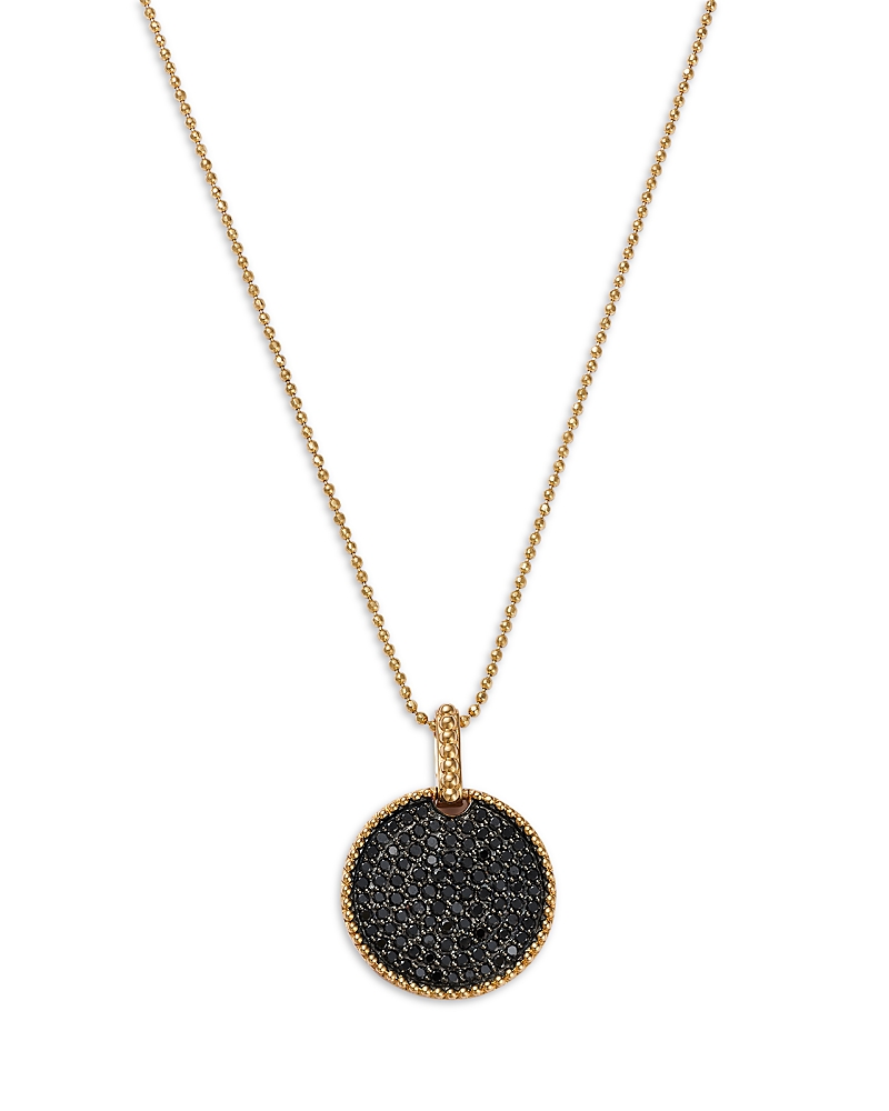 Bloomingdale's Fine Collection Black Diamond Circle Pendant Necklace In 14k Yellow Gold, 0.75 Ct. T. W. In Gold