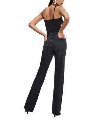 Good Icon High Rise Straight Rhinestone Cutout Jeans in K376