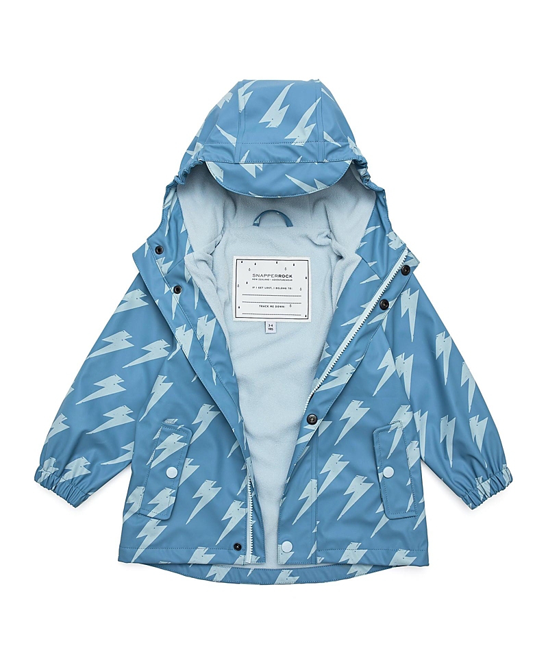 Snapper Rock Little Boy's & Boy's Waterproof Lightning Print Raincoat In Blue