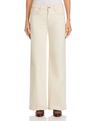 Alicent High Rise Sneaker Wide Leg Jeans in Macadamia