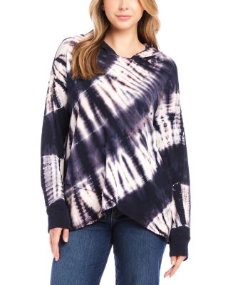 Karen Kane - Tie Dyed Asymmetric Hem Hoodie Top