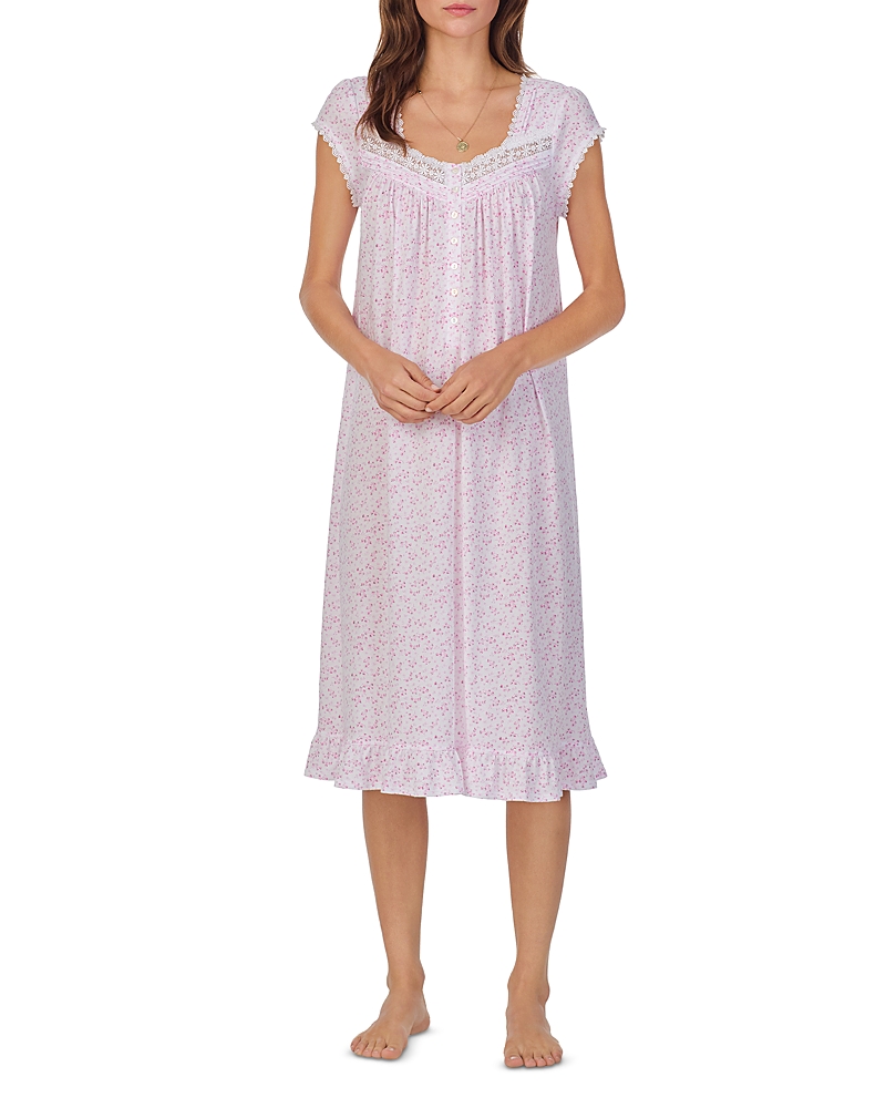 Shop Eileen West Waltz Nightgown In White/pink Print