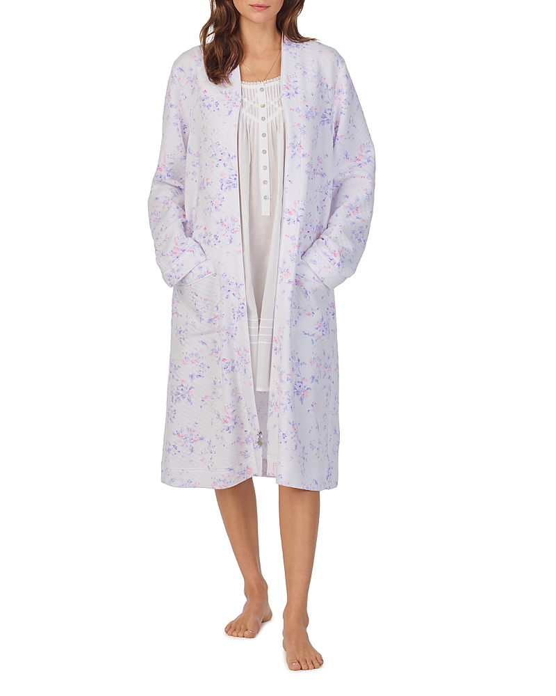 Eileen West Waltz Zip Robe In White Lilac