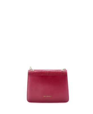 Serpenti Forever Square Shoulder Bag Leather and Stingray