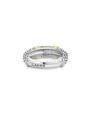 Two Tone Signature Caviar Diamond Ring, 0.266 tcw