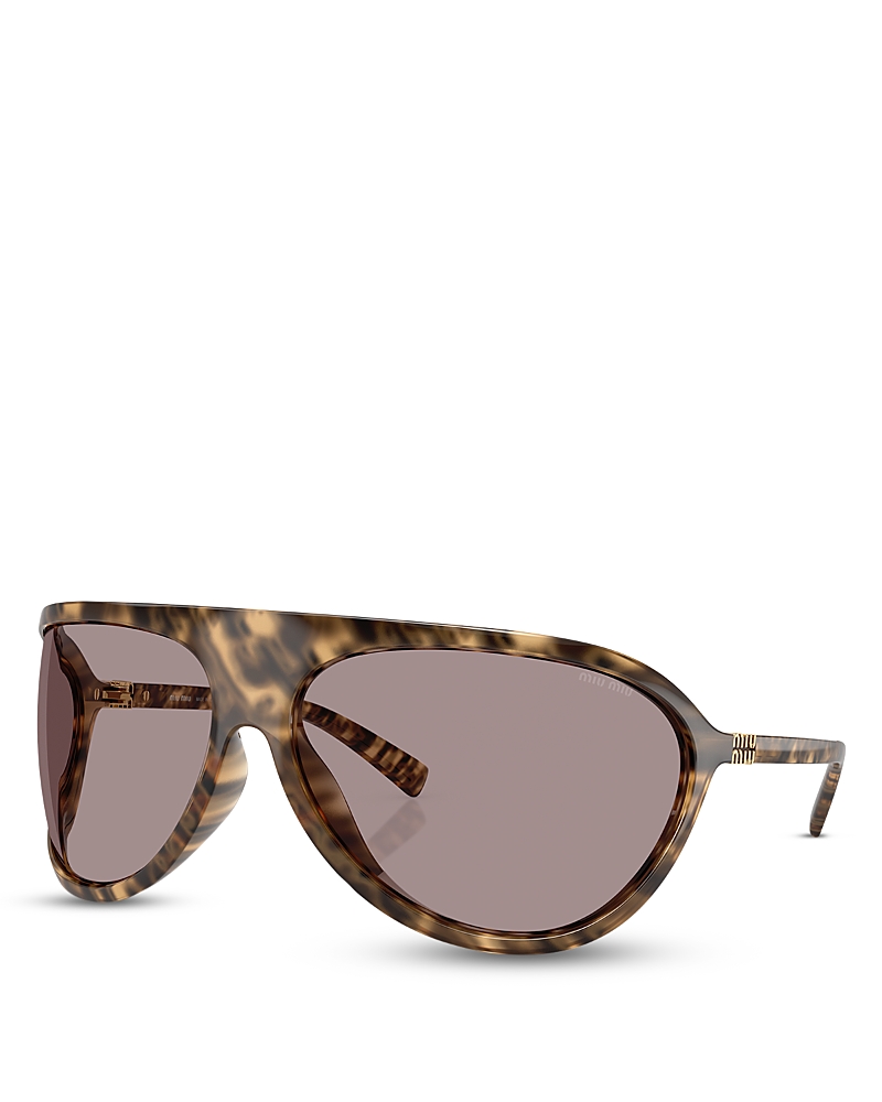 Miu Miu 75mm Oversize Shield Sunglasses In Havana