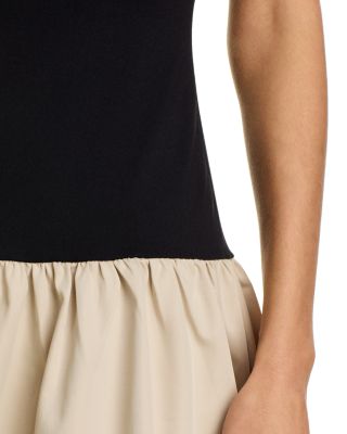 Mixed Media Drop Waist Dress