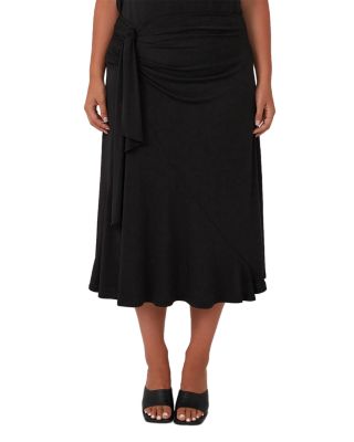 Plus Octavia Faux Wrap Skirt