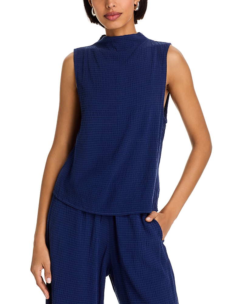 Bella Dahl Mock Neck Sleeveless Top In Navy Coast