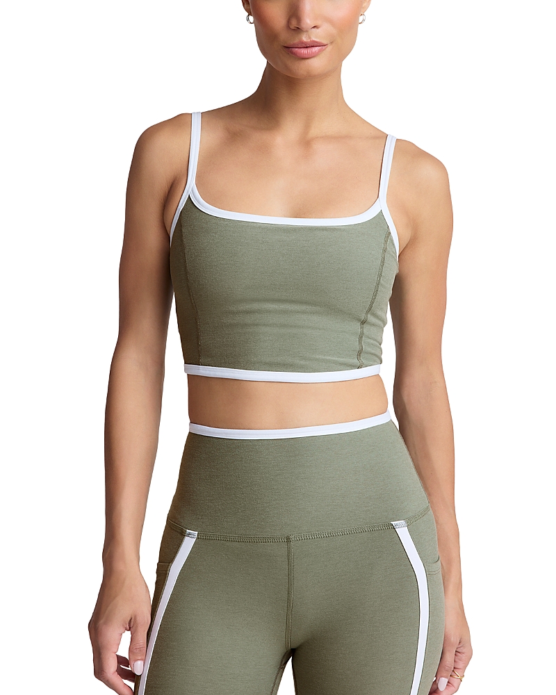 Beyond Yoga Spacedye New Moves High Cropped Tank Top In Sage In Multi