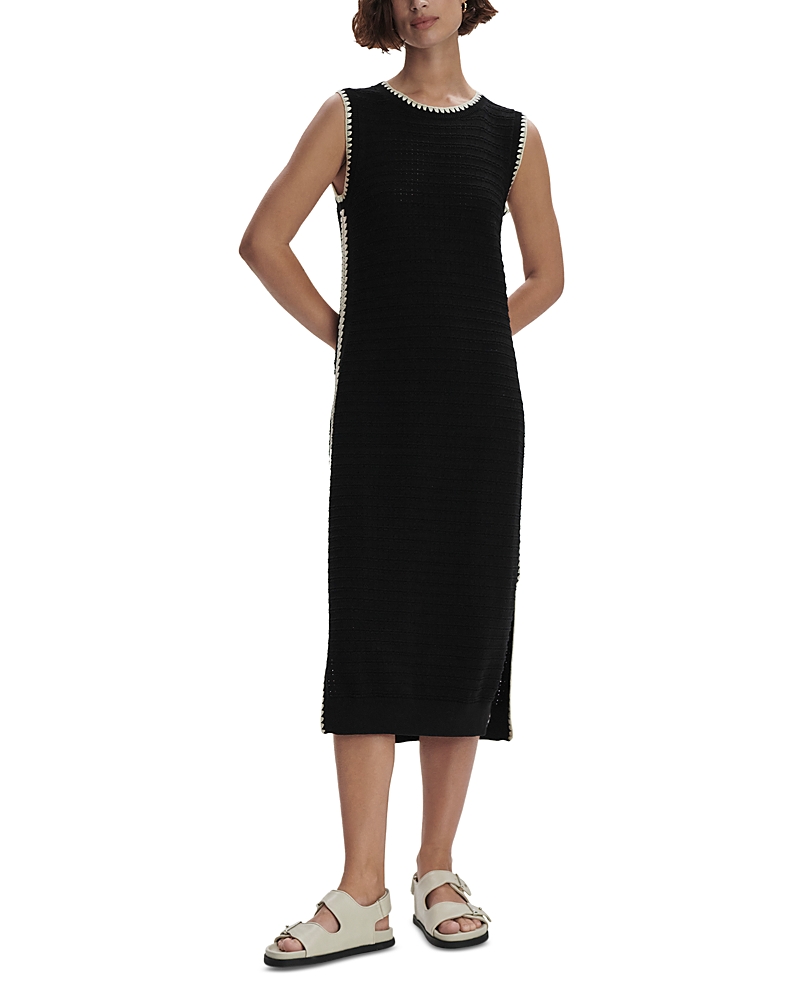 Varley Dwight Knit Tank Midi Dress In Brown