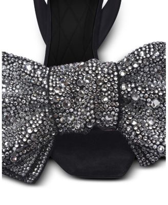 Women's Suede Ruby Heels with Rhinestone Bows