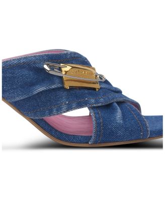 Women's Denim Safety Pin Mules