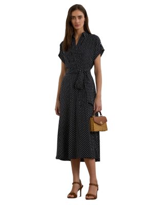 Ralph Lauren - Polka Dot Belted Crepe Dress