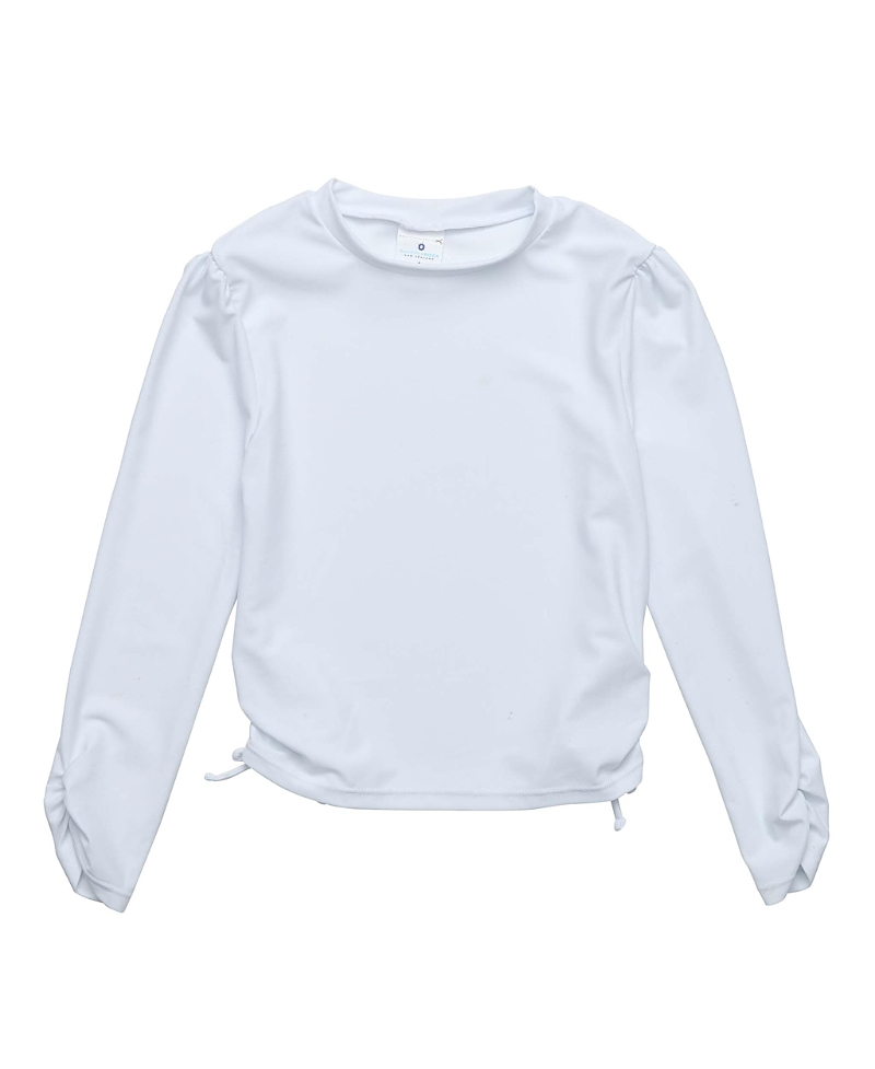 Snapper Rock Toddlerchild Girls White Rouched Ls Rash Top In White