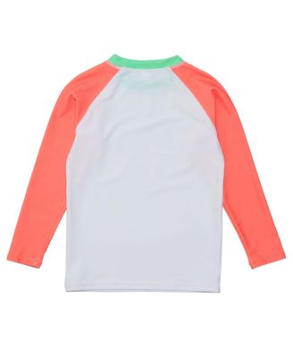  Boys' White Coral Sleeve Sustainable Rash Top - Little Kid, Big Kid