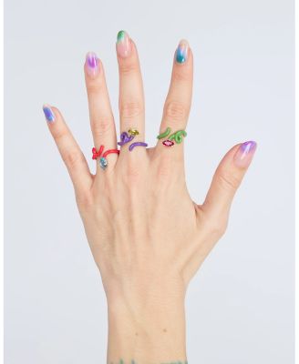 Purple Enamel Peridot Baby Vine Tendril Ring