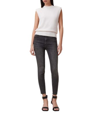 Miller Push Up High Rise Skinny Ankle Jeans in Washed Black
