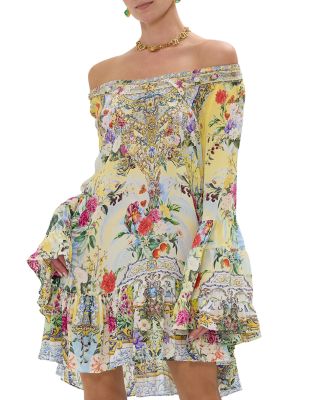 Camilla - Floral Print A Line Silk Mini Dress