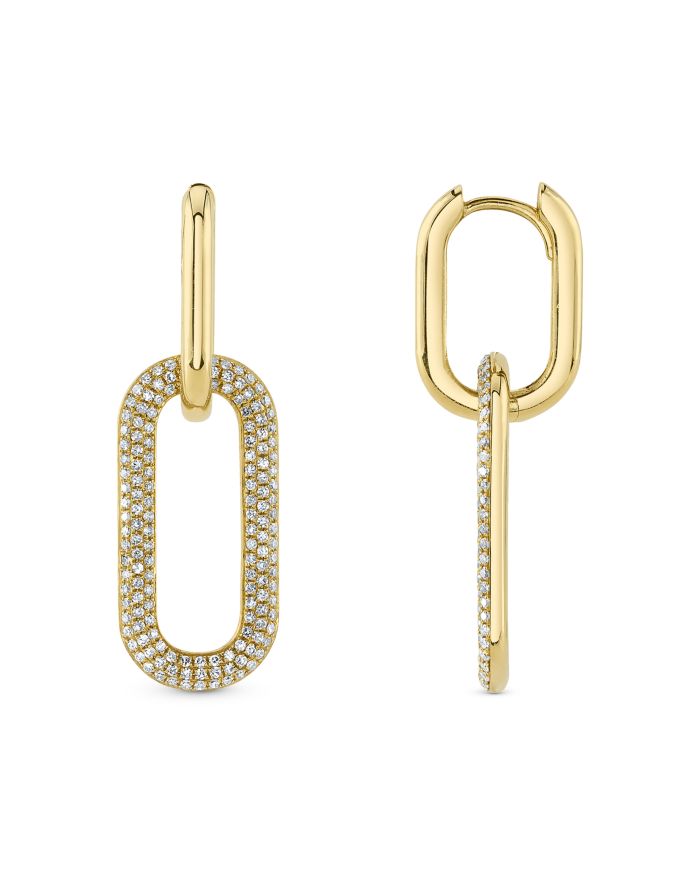 14K Yellow Gold Kate Diamond Pavé Earrings, 0.71 tcw