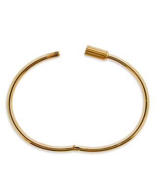 Men's 18K Yellow Gold Eye of the Idol Single Screw Polished Bangle Bracelet