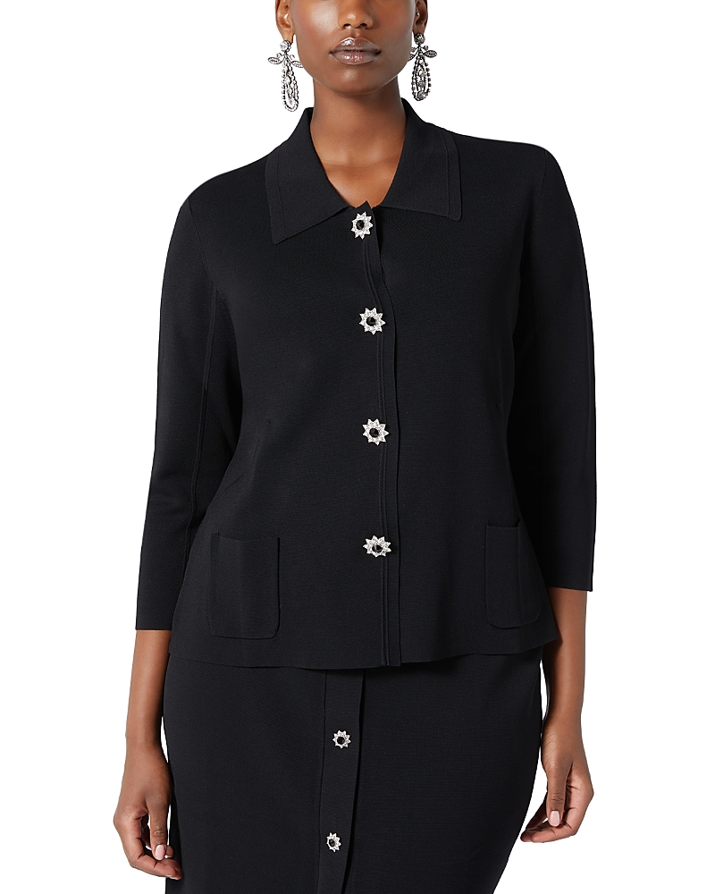 MARINA RINALDI USCITA COMUNE STAR BUTTON CARDIGAN