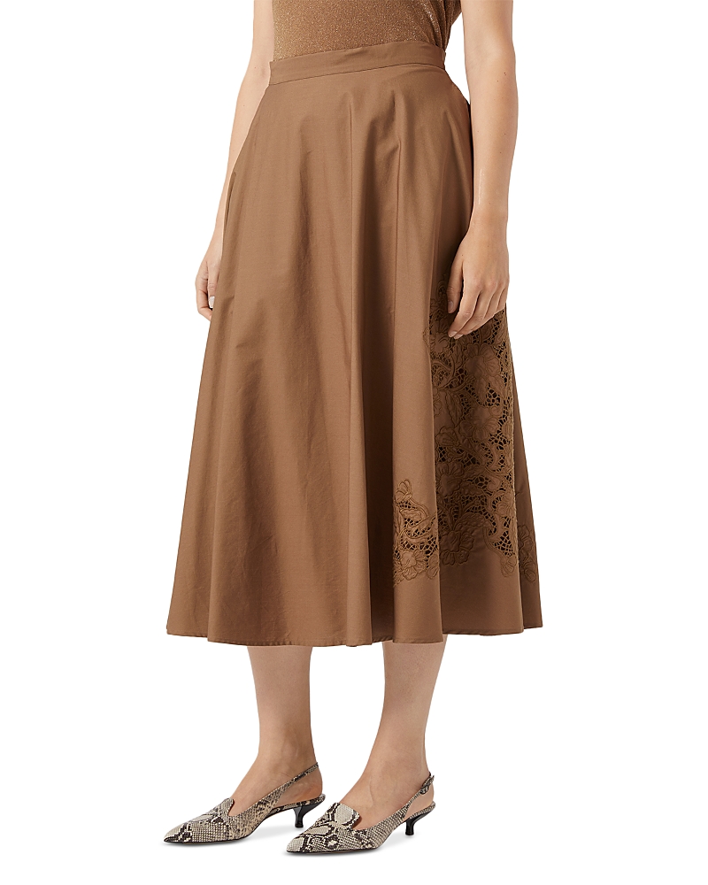 MARINA RINALDI 1A USCITA CREMONA EMBROIDERED MIDI SKIRT