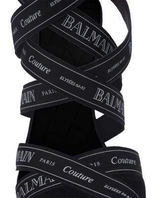 Women's Couture Suede Heels with Ribbon Motif