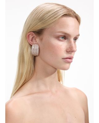 Crystal Ridged Drop Earrings