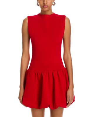 Ponte Mock Neck Bubble Mini Dress - Exclusive