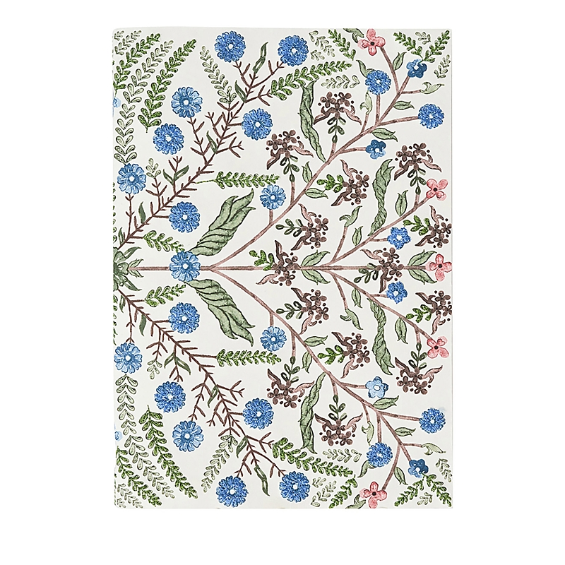 Juliska Villa Seville Embroidered Paper Journal, 7" X 10" In Chambray