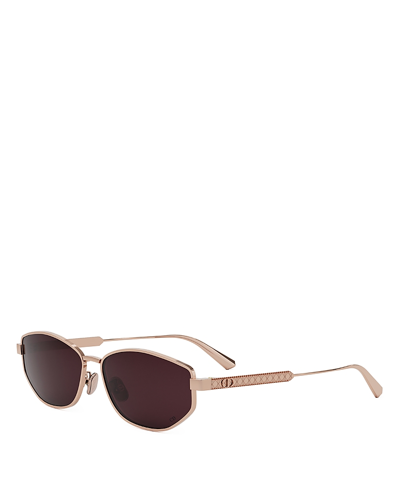 Dior Cannage B1u Metal Sunglasses In Gold/bordeaux