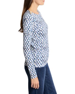 Denim Diamonds Button Shoulder Tee