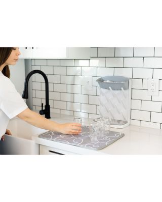 Vertical Bottle Drying Rack, Botte Brush & Microfiber Drying Mat Bundle