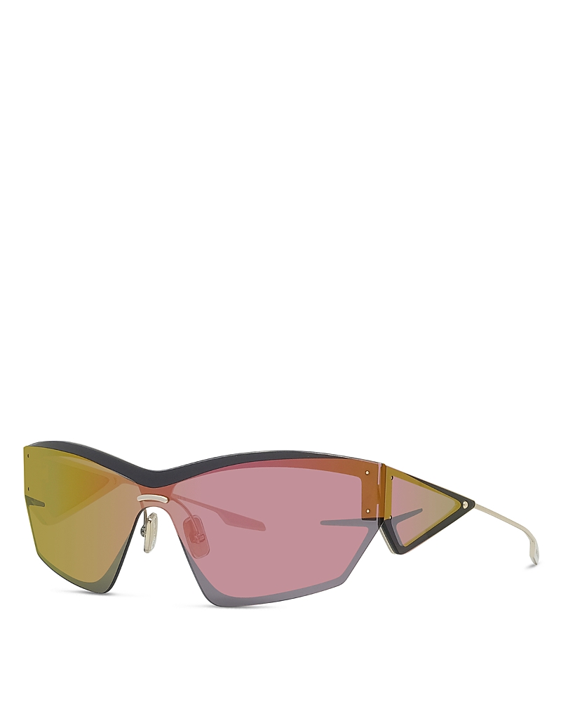 Givenchy Giv Cut Geometric Shield Sunglasses, 142mm In Gold