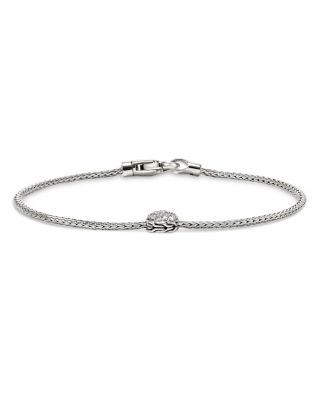 JOHN HARDY - Sterling Silver JH Essentials Diamond Pav&eacute; Disc Chain Bracelet