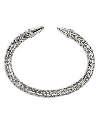 Sterling Silver Spear Diamond Accent Flex Cuff Bracelet
