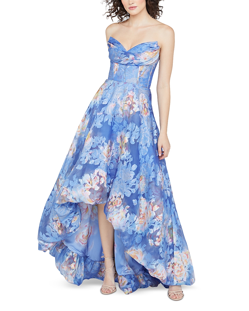 Theia Wendy Bubble Hem Gown In Cornflower