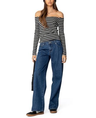 Nelligan Striped Off Shoulder Top