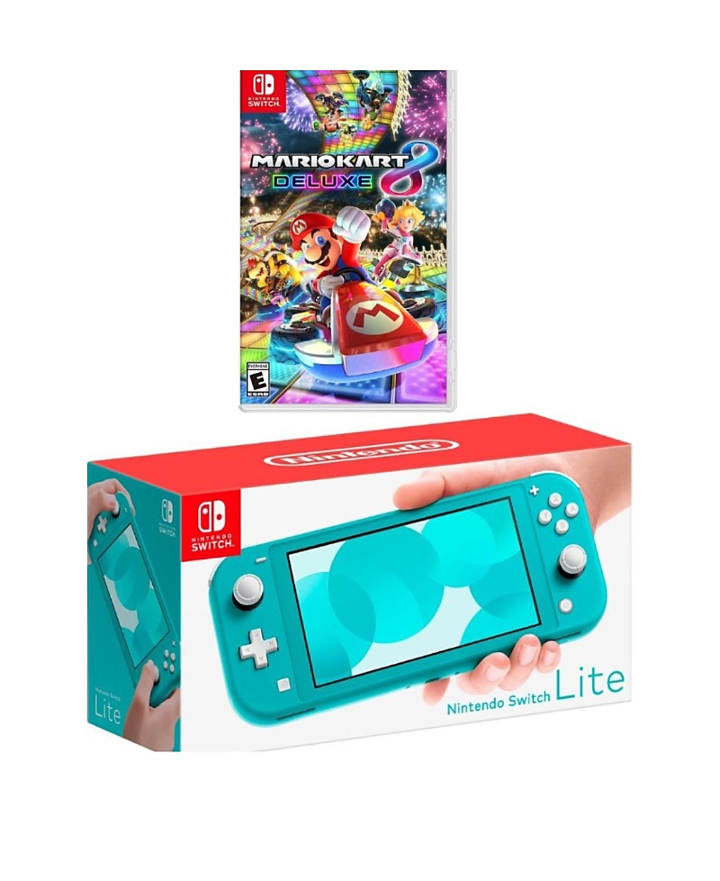 Nintendo Switch Lite Turquoise Bundle with Mario Kart 8 Deluxe Game