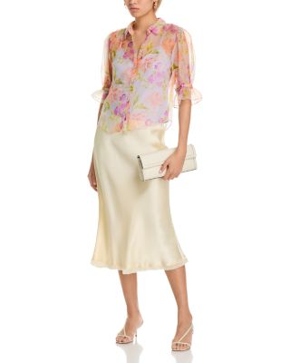 Midnight Tulips Fiona Silk Blouse