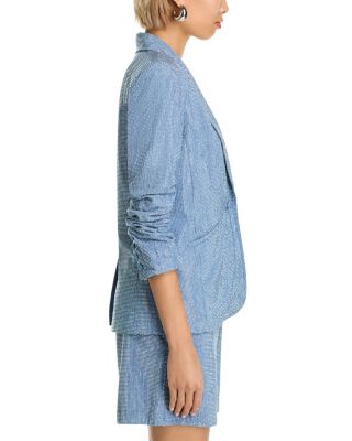Chambray Rhinestone Blazer