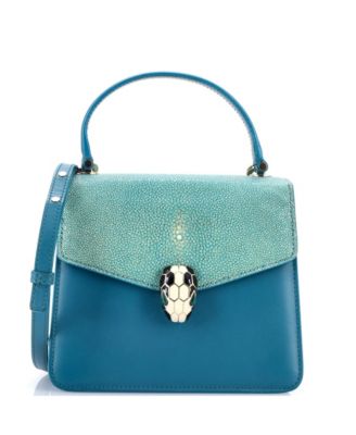 Pre-Owned Bvlgari Small Serpenti Forever Top Handle Bag Leather and Stingray