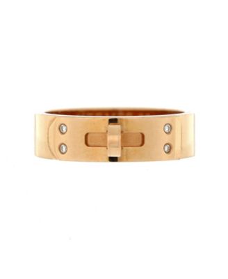 Pre-Owned HERMÈS - Pre-Owned HERMES Pre-Owned Hermes PM Kelly Ring 18K Rose Gold with Diamonds