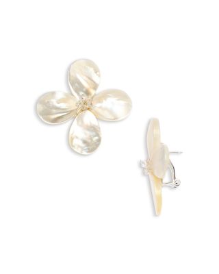 Shashi - Coquina Mother of Pearl Flower Stud Earrings