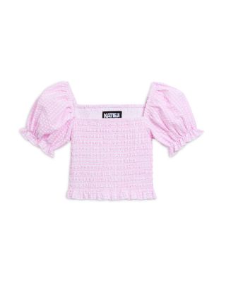 KatieJnyc - Girls' Marlee Smocked Floral Puff Sleeve Top - Big Kid