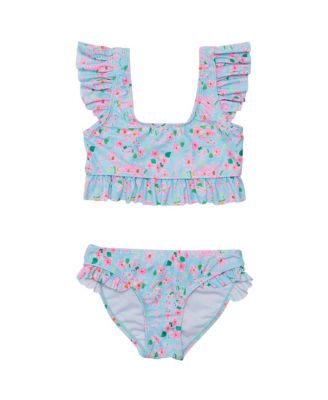 Snapper Rock - Girls' Daisy Chain Frilled Crop Bikini - Little Kid, Big Kid