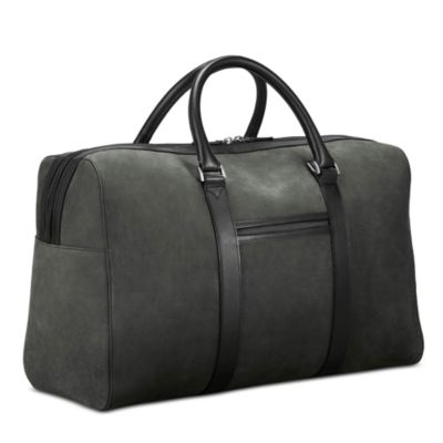 Compact Leather Weekender Bag