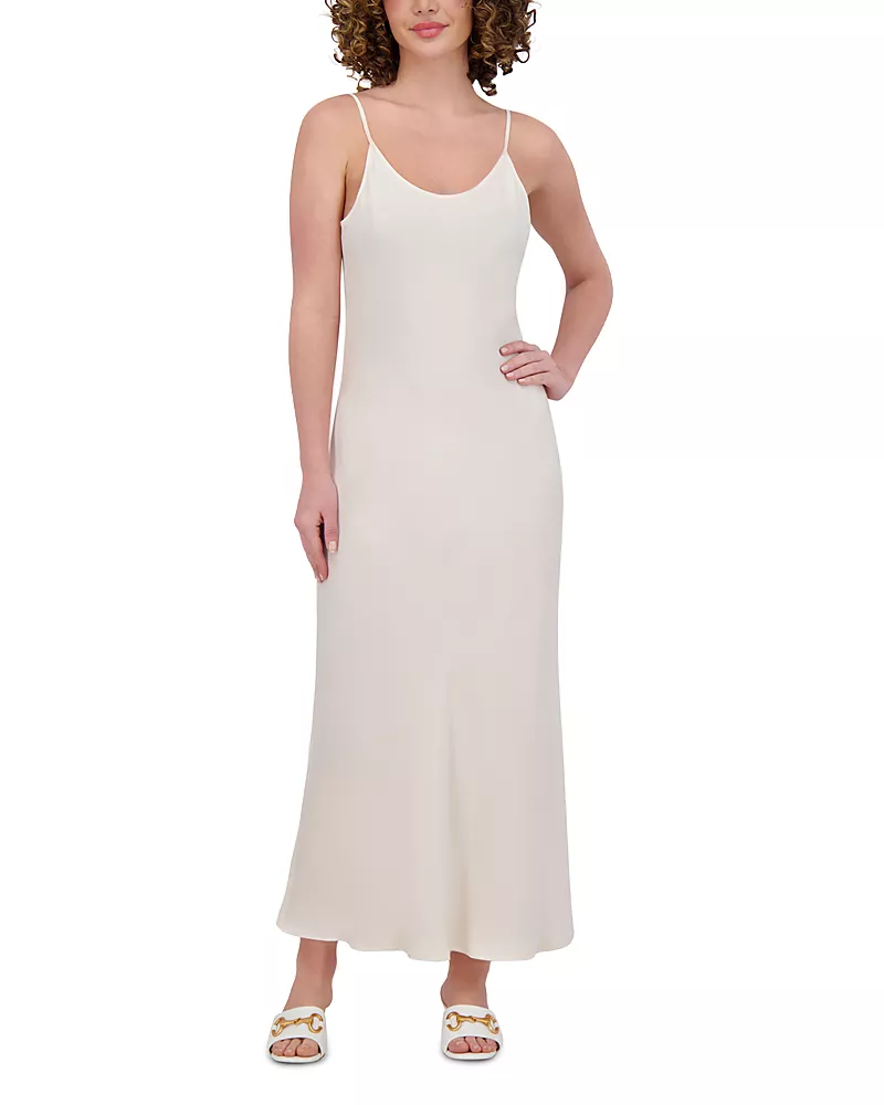 Point Brushed Straight Slip Dress
