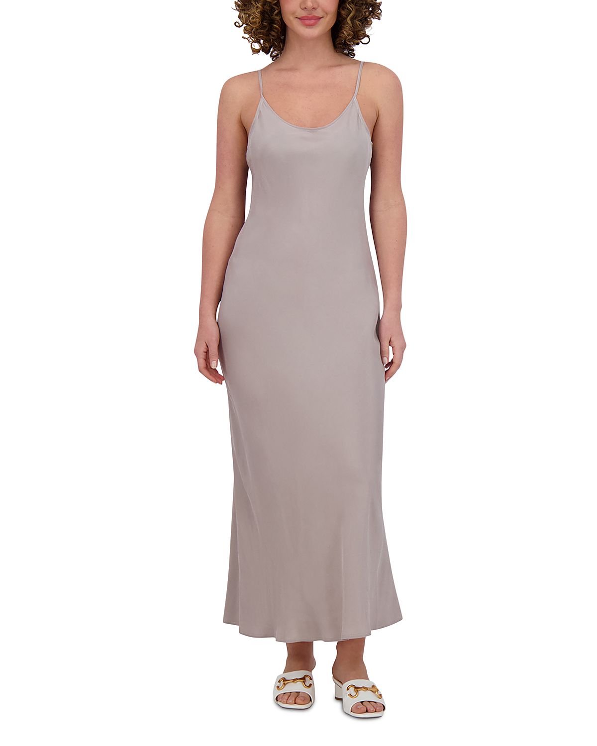 Point Brushed Straight Slip Dress